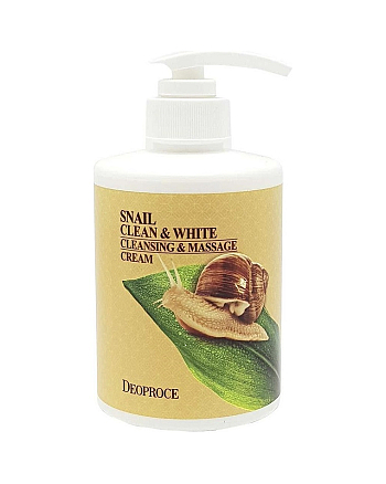 Deoproce Clean and White Cleansing Massage Cream Snail - Крем для лица с улиткой массажный 430 мл - hairs-russia.ru